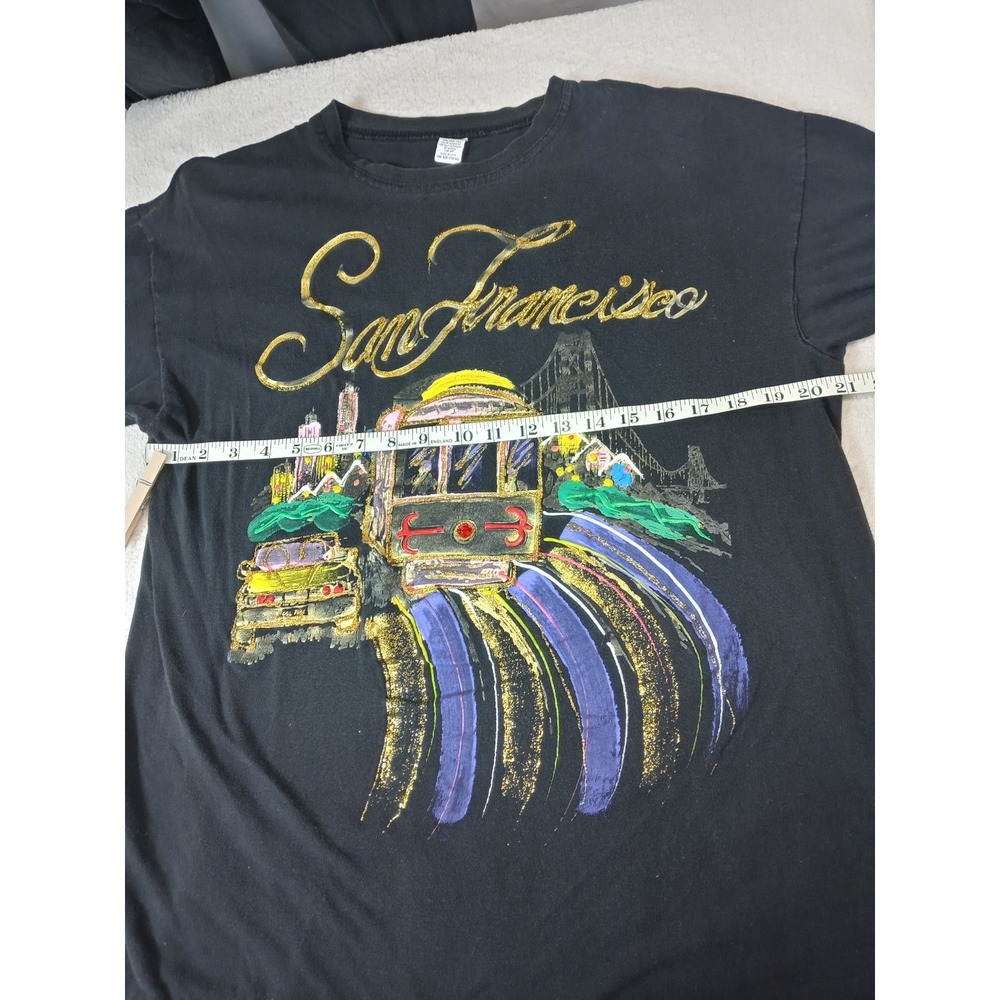 Vintage 80s San Francisco Outfit Set One Size Puffy Paint Glitter USA Made Tee - Picture 8 of 12